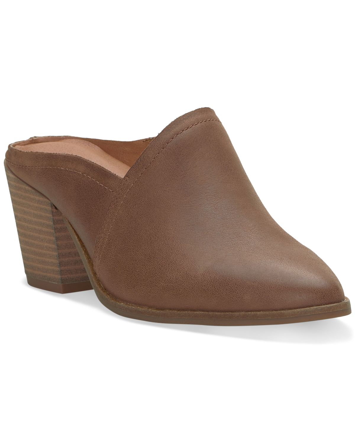 Lucky Brand Women's Bryanna Slip-on Asymmetrical Cutout Mules In Cedar Leather
