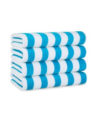 Cali Cabana Striped Soft Cotton 4 Pack Beach Towels, 30x60 in