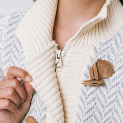 Girls Long Sleeve Toggle Sweater Coat with Zipper