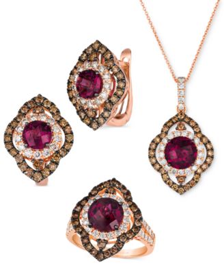 Le Vian Pomegranate Garnet Diamond Jewelry Collection In 14k Rose Gold In K Strawberry Gold Earrings