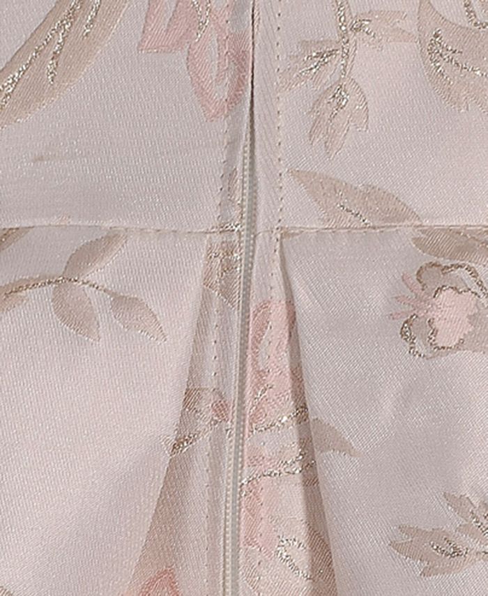 Bonnie Baby Baby Girls Jacquard Floral Print Trapeze Dress - Macy's