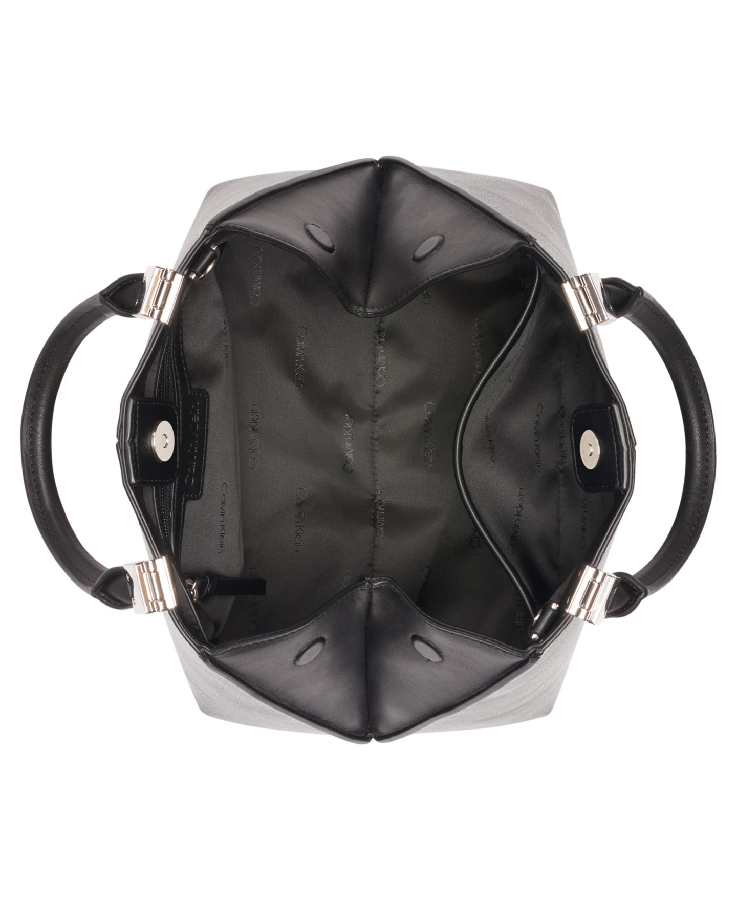Женская сумка Calvin Klein Granite Convertible Satchel with Magnetic Snap, цвет: Чёрный / Серебряный — фото 5