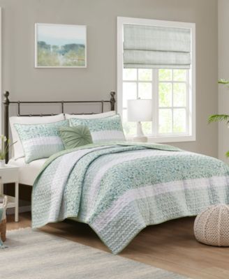 Caralie Seersucker 4-Pc. Quilt Set, King/California King