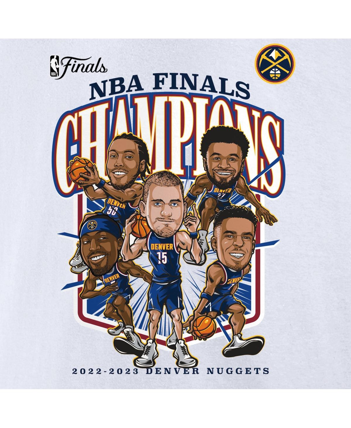 Men's FanaticsDenver Nuggets 2023 Nba Finals Champions Windmill Team Caricature Big and Tall T-shirt - White