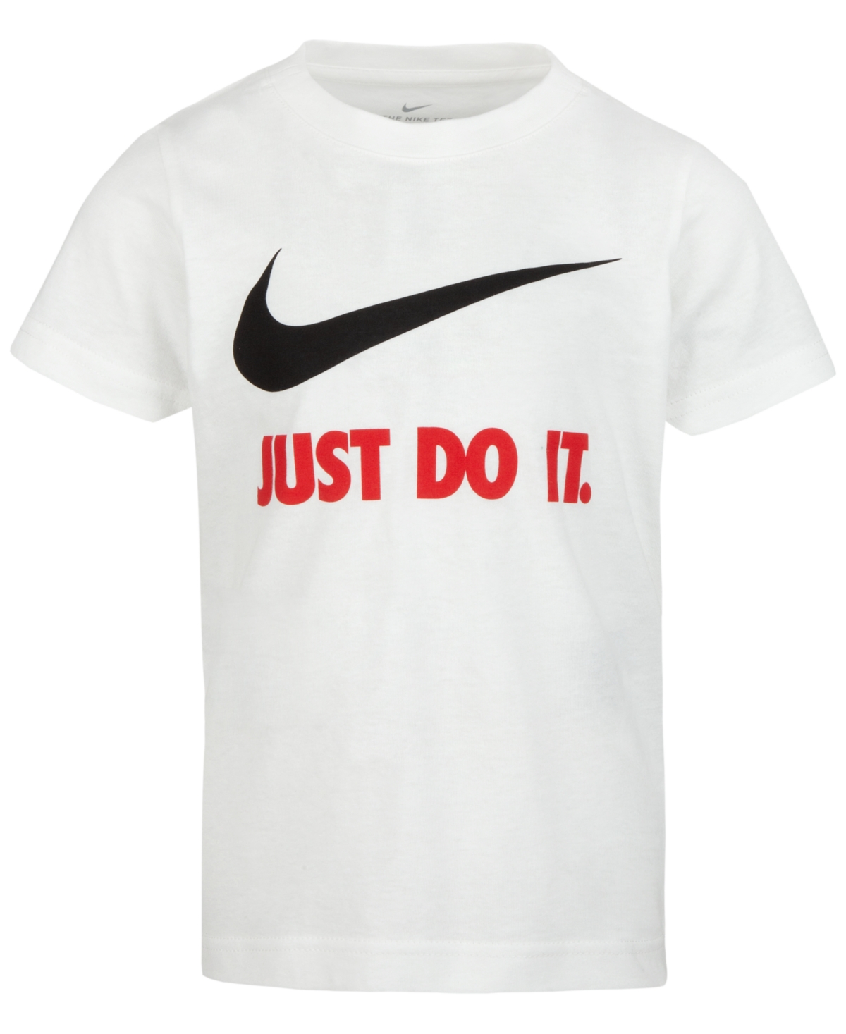 Nike Kids' Little Boys Swoosh Just Do It Short Sleeves T-shirt In White,red