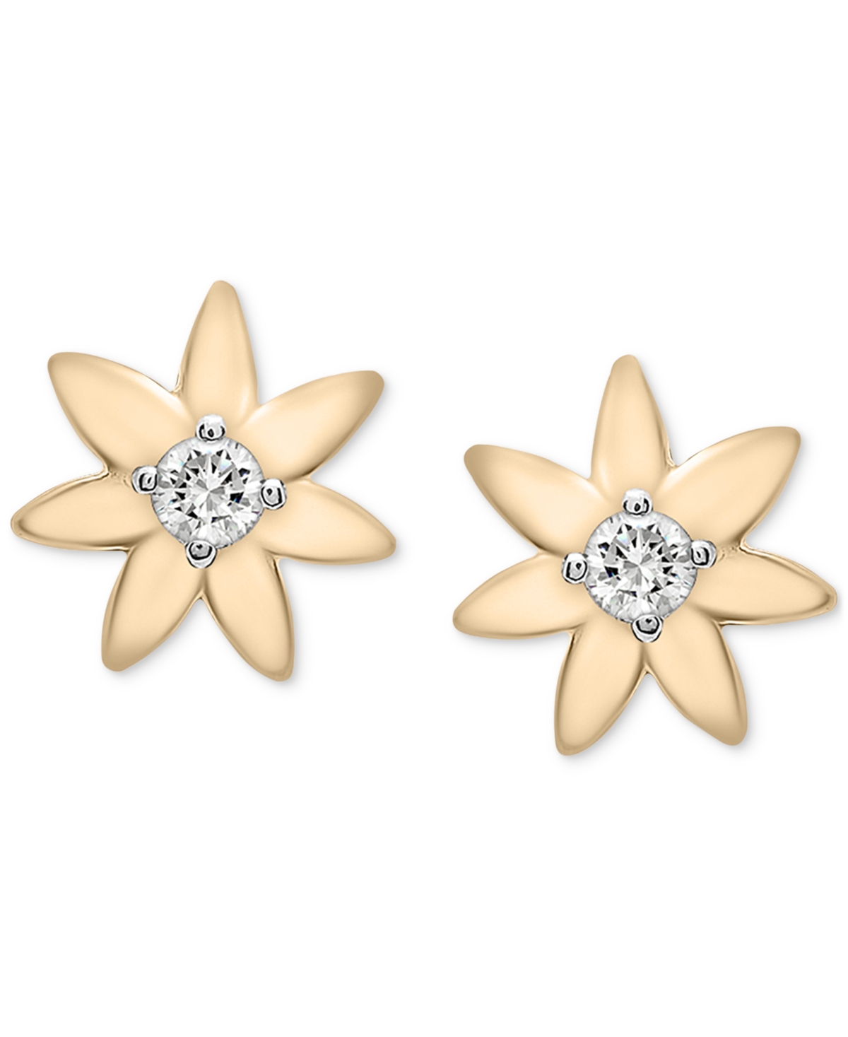 Audrey by Aurate Diamond Flower Stud Earrings (1/10 ct. t.w.)  Created for Macy's - Gold Vermeil