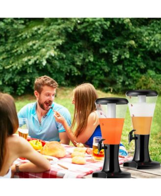 Set of 2 3L Cold Draft Beer Tower Dispenser Plastic w/LED Lights New