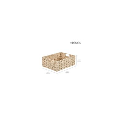 Woven Farmhouse Kitchen Pantry Storage Basket Box, 6 Pack, Cream/Beige