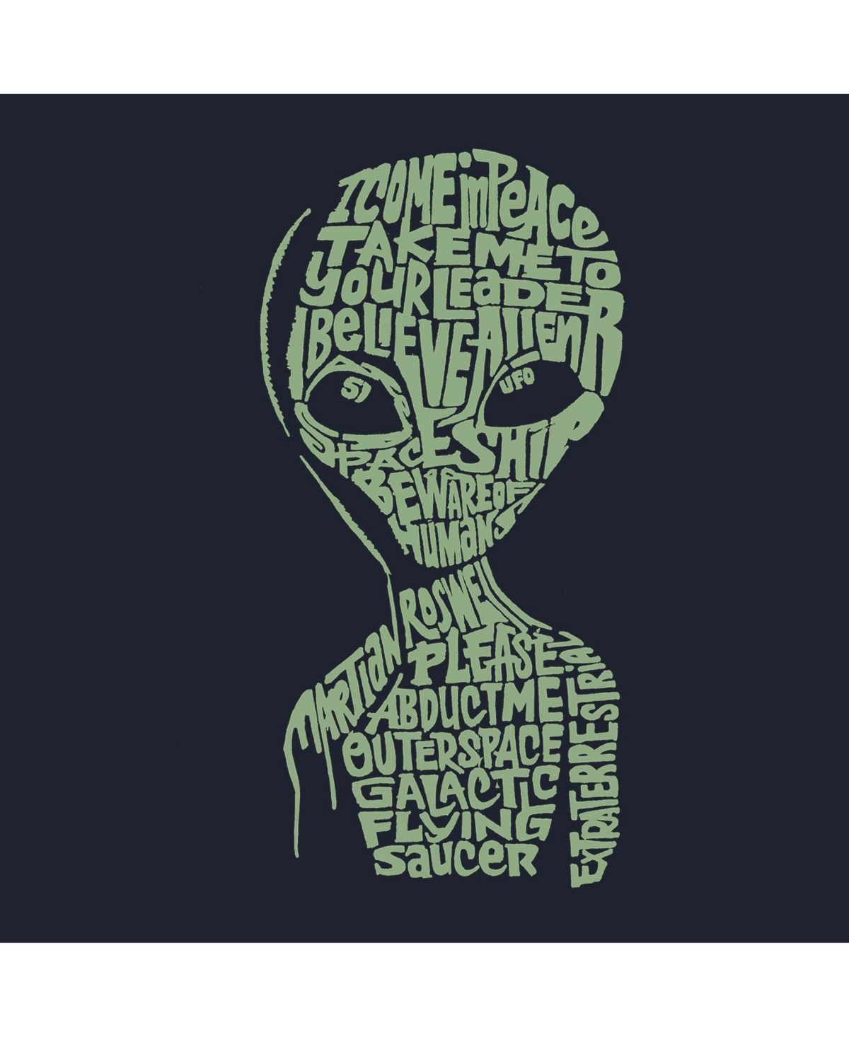 La Pop Art Boys Word Art Hooded Sweatshirt - Alien