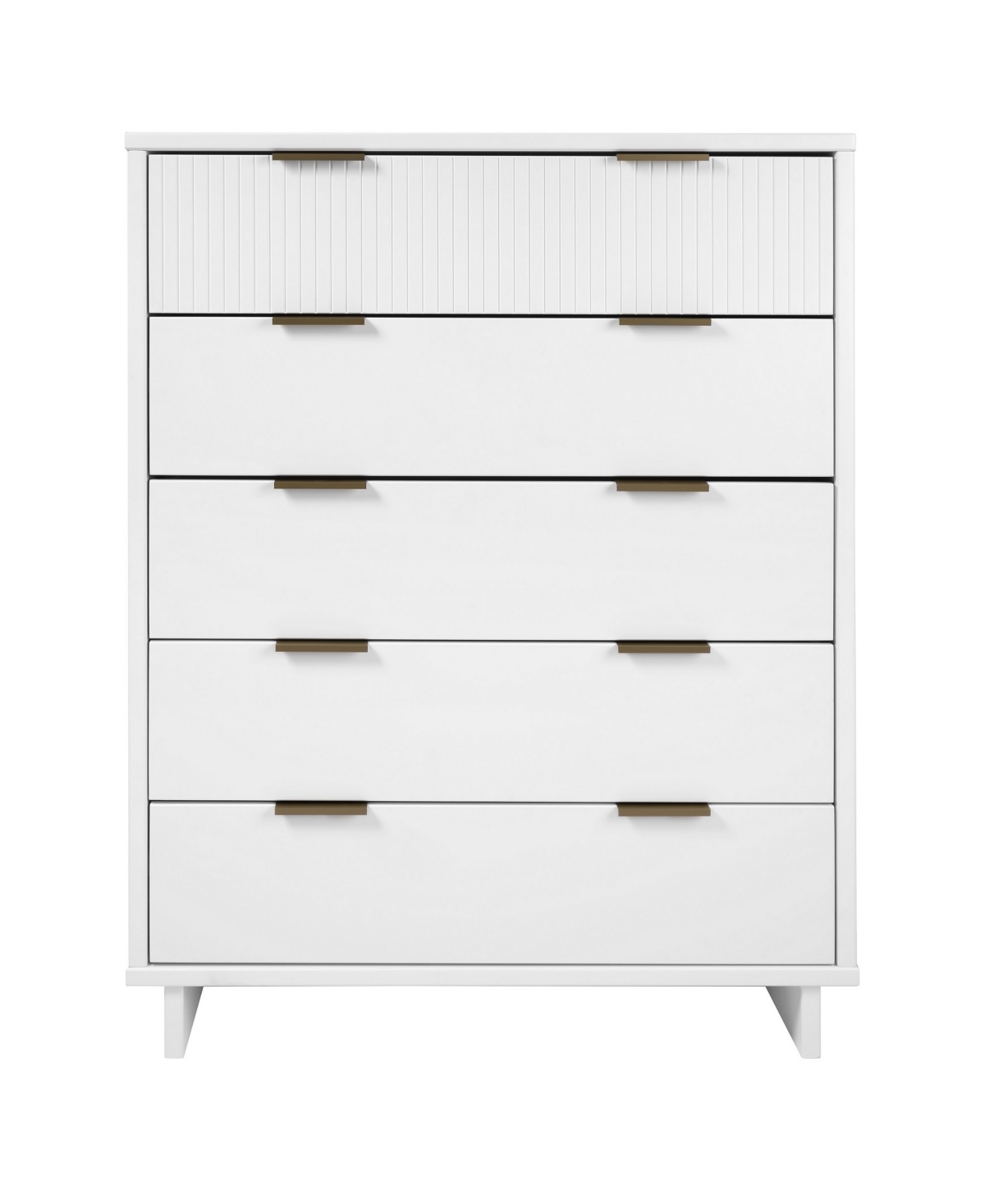 Manhattan Comfort Granville 48.98" Pine Wood 5-drawer Tall Dresser In White