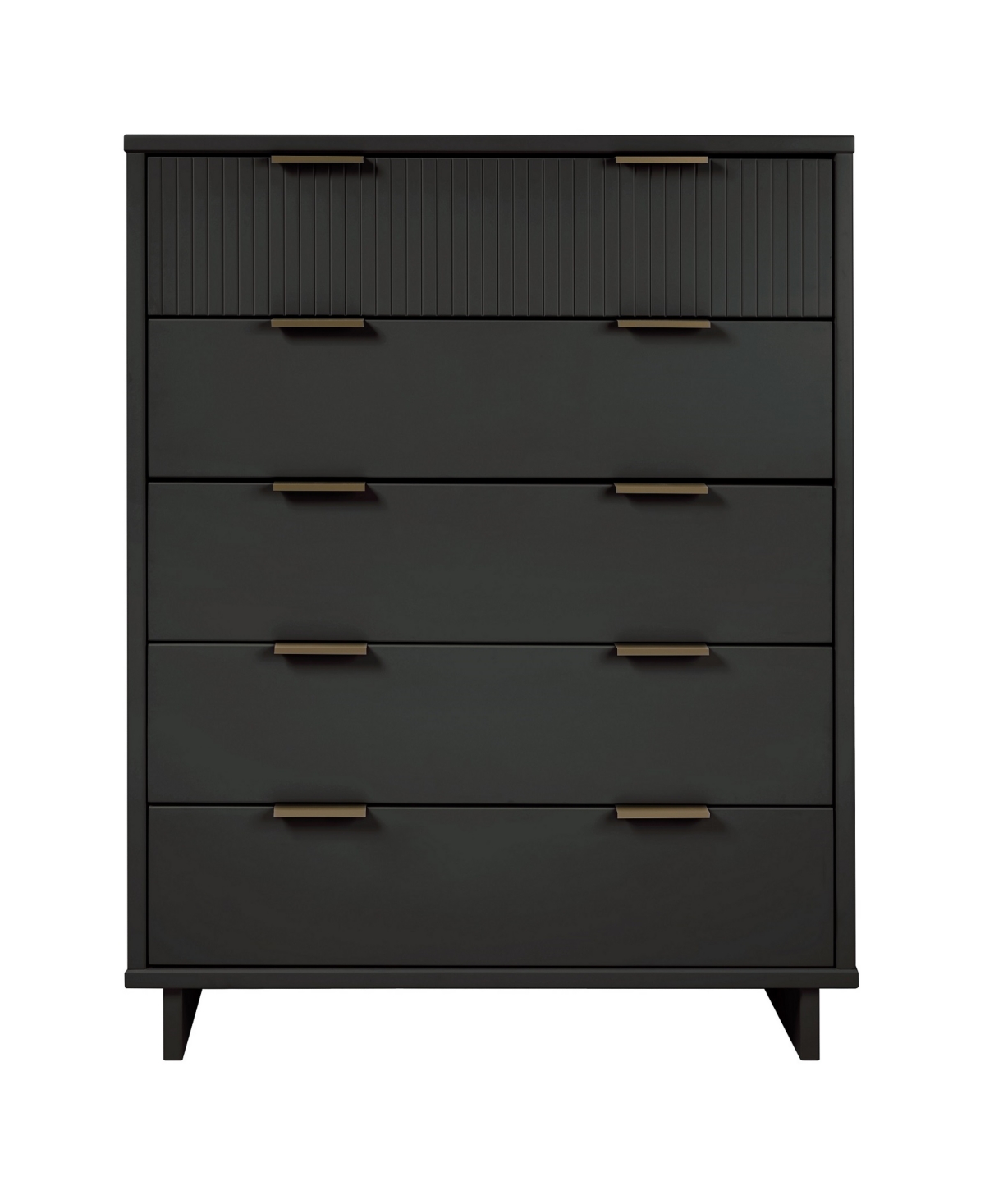 Manhattan Comfort Granville 48.98" Pine Wood 5-drawer Tall Dresser In Black