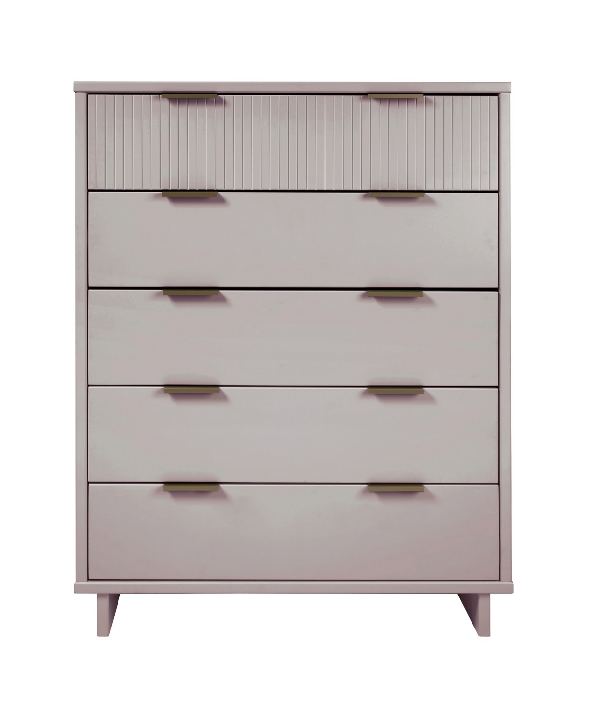 Manhattan Comfort Granville 48.98" Pine Wood 5-drawer Tall Dresser In Light Gray