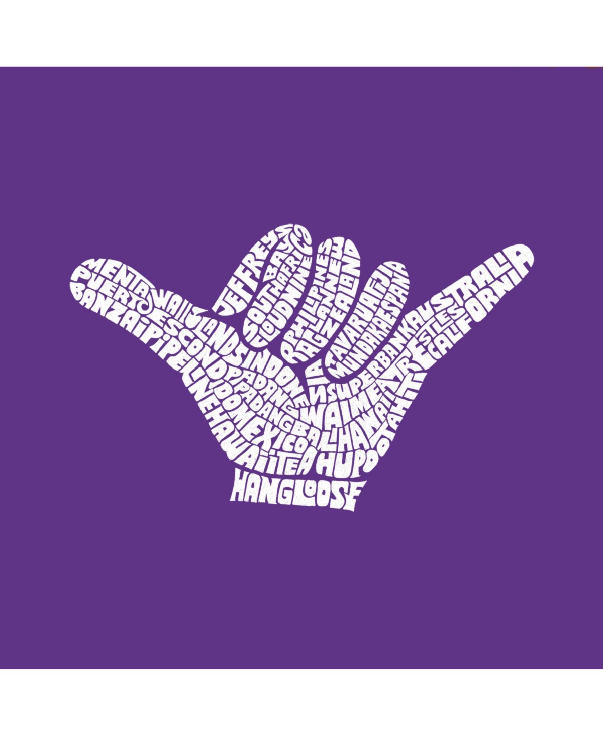 Big Girl's Word Art T-shirt - Top Worldwide Surfing Spots