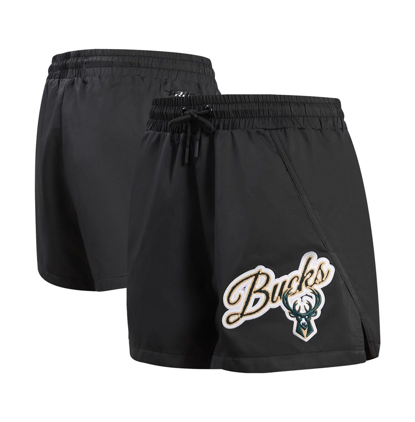 Женские шорты Pro Standard Black Milwaukee Bucks Script Woven — фото 1