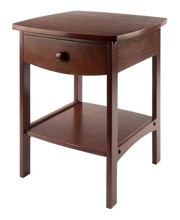 Offex Home Decorative Curved End Table/Night Stand With One Drawer Macy's