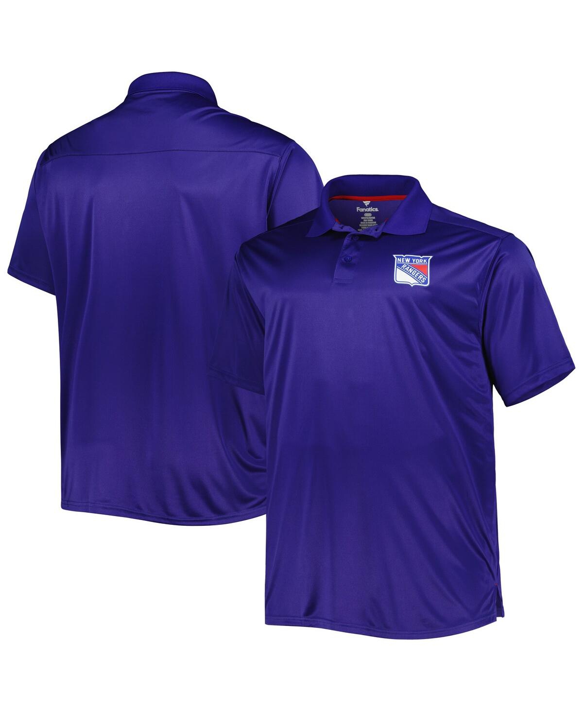 Shop Profile Men's Blue New York Rangers Big And Tall Team Color Polo Shirt