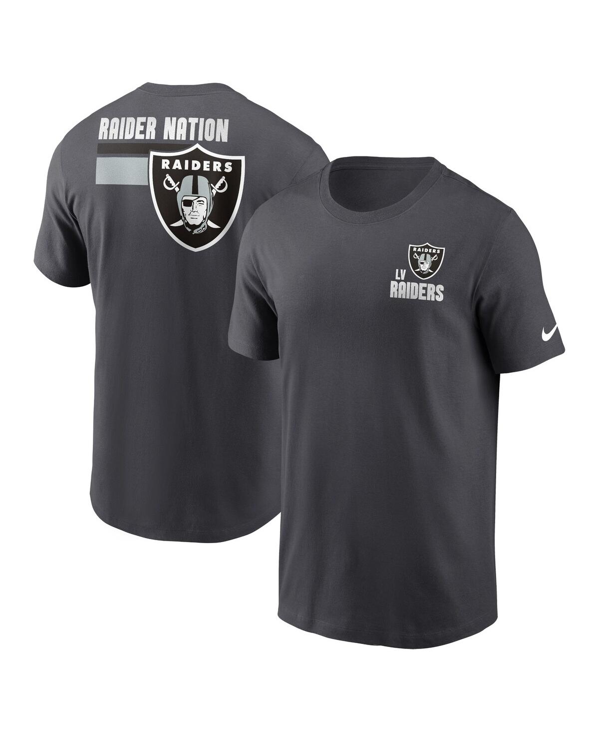 Shop Nike Men's  Anthracite Las Vegas Raiders Blitz Essential T-shirt
