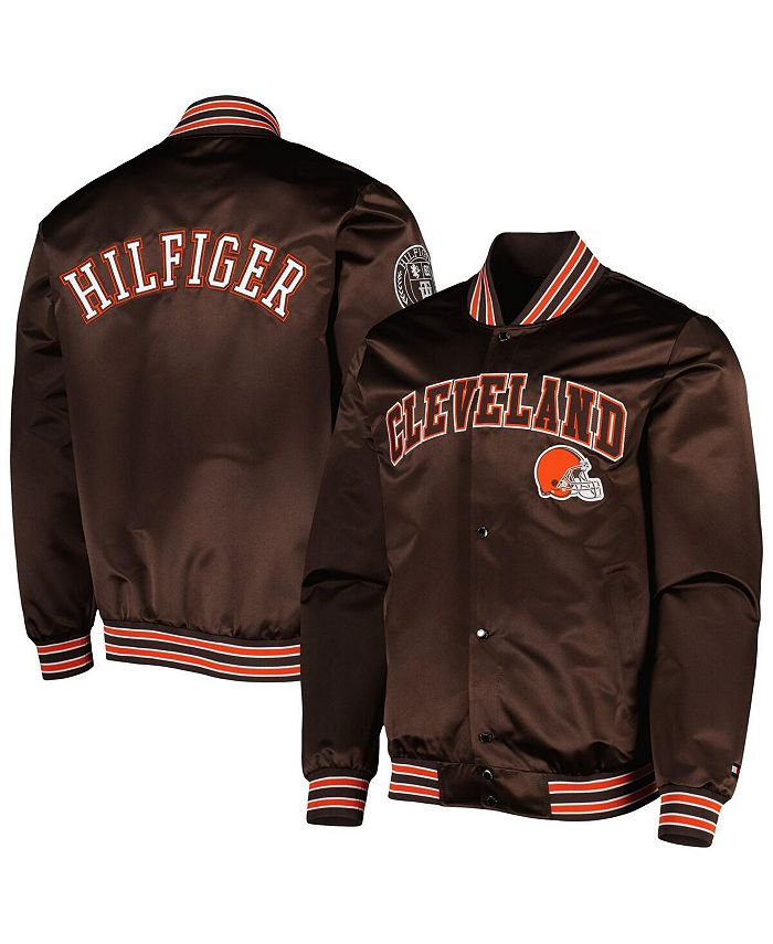 Tommy Hilfiger Men's Brown Cleveland Browns Elliot Varsity Full-Snap Jacket  - Macy's