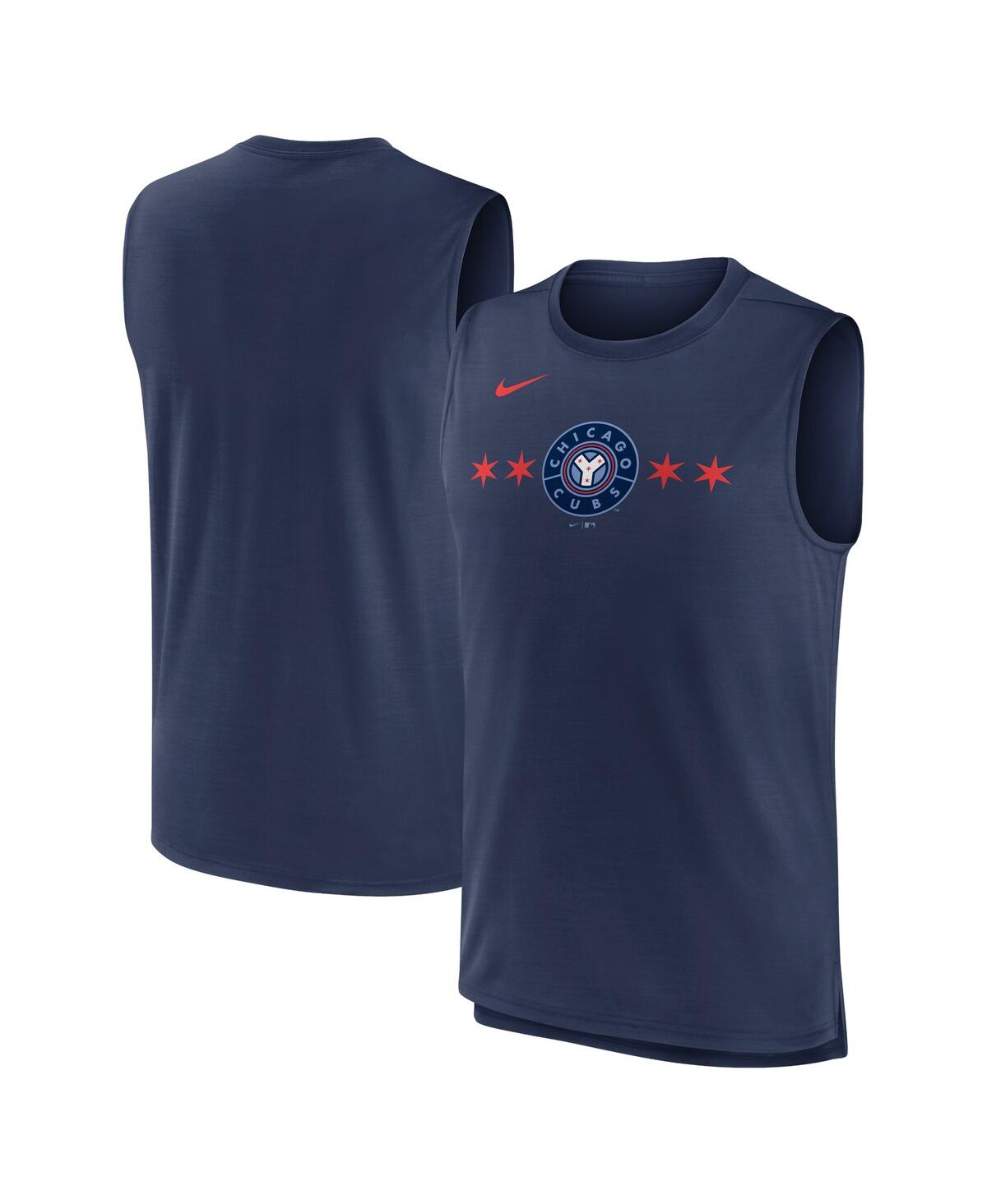 Shop Nike Men's  Navy Chicago Cubs City Connect Muscle Tank Top