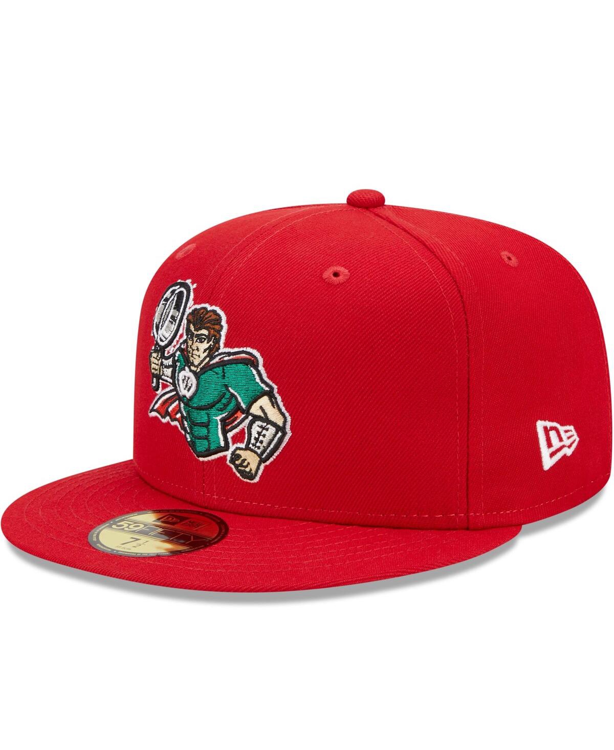 Shop New Era Men's  Red Fort Wayne Tincaps Marvel X Minor League 59fifty Fitted Hat