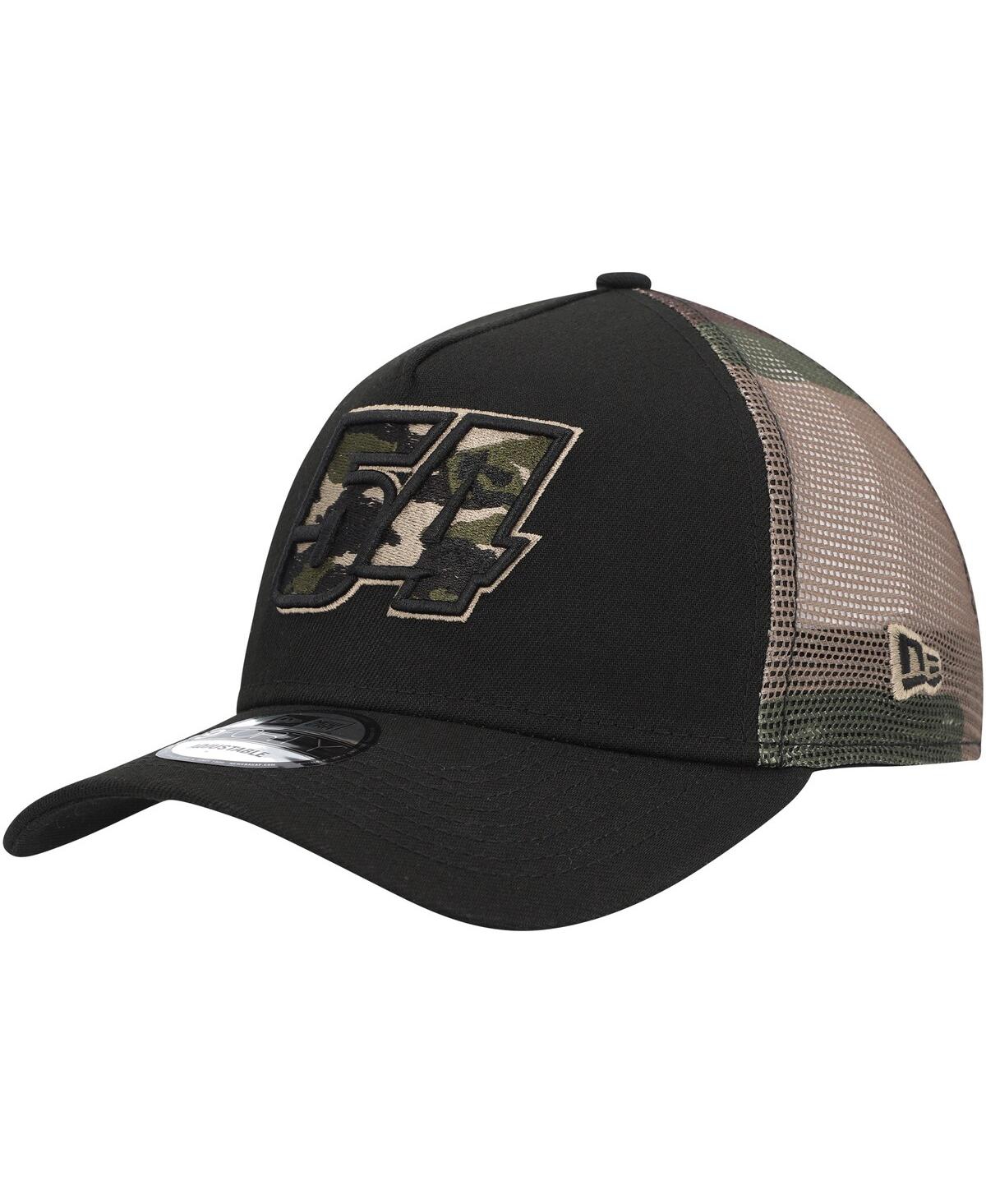 New Era Men's  Black, Camo Ty Gibbs A-frame Trucker 9forty Snapback Hat In Black,camo