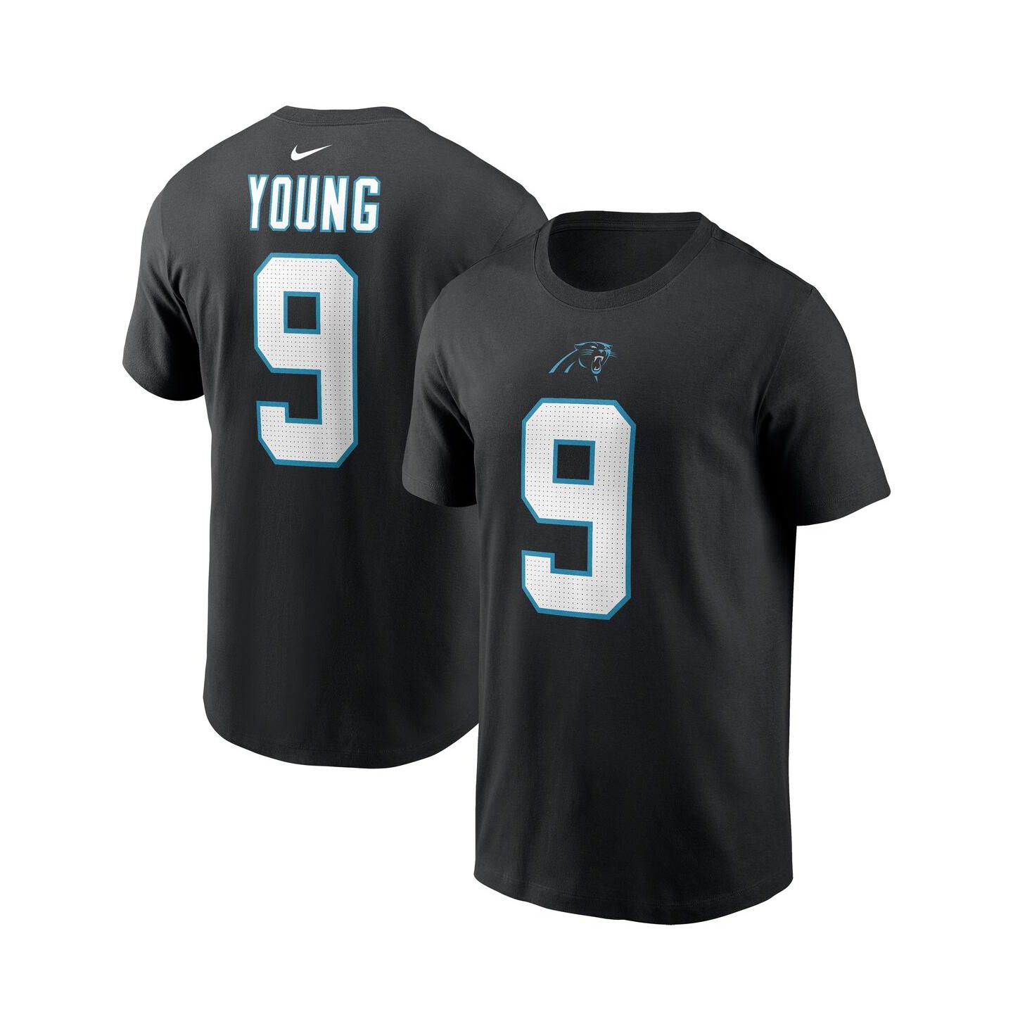 Мужская футболка Nike Bryce Young Black Carolina Panthers 2023 NFL Draft First Round Pick Player Name and Number — фото 1