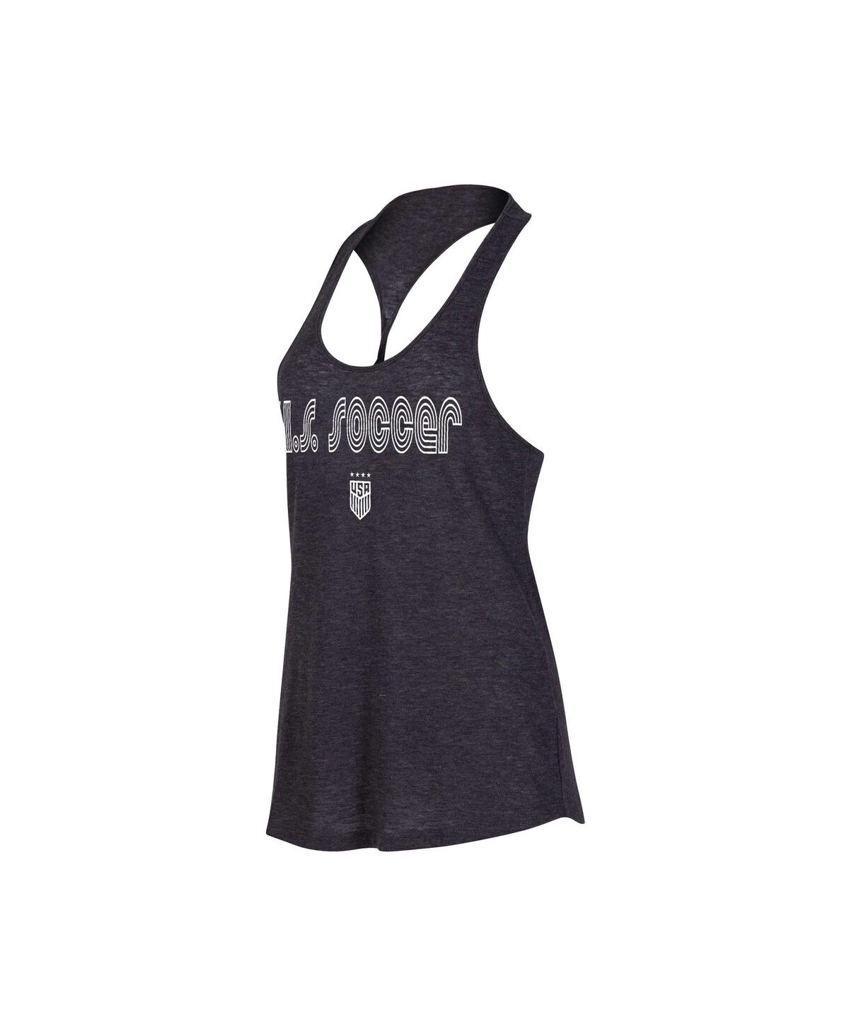 Women's Concepts Sport Heather Charcoal Uswnt Radiant Twist Back Scoop Neck Tank Top - Heather Charcoal