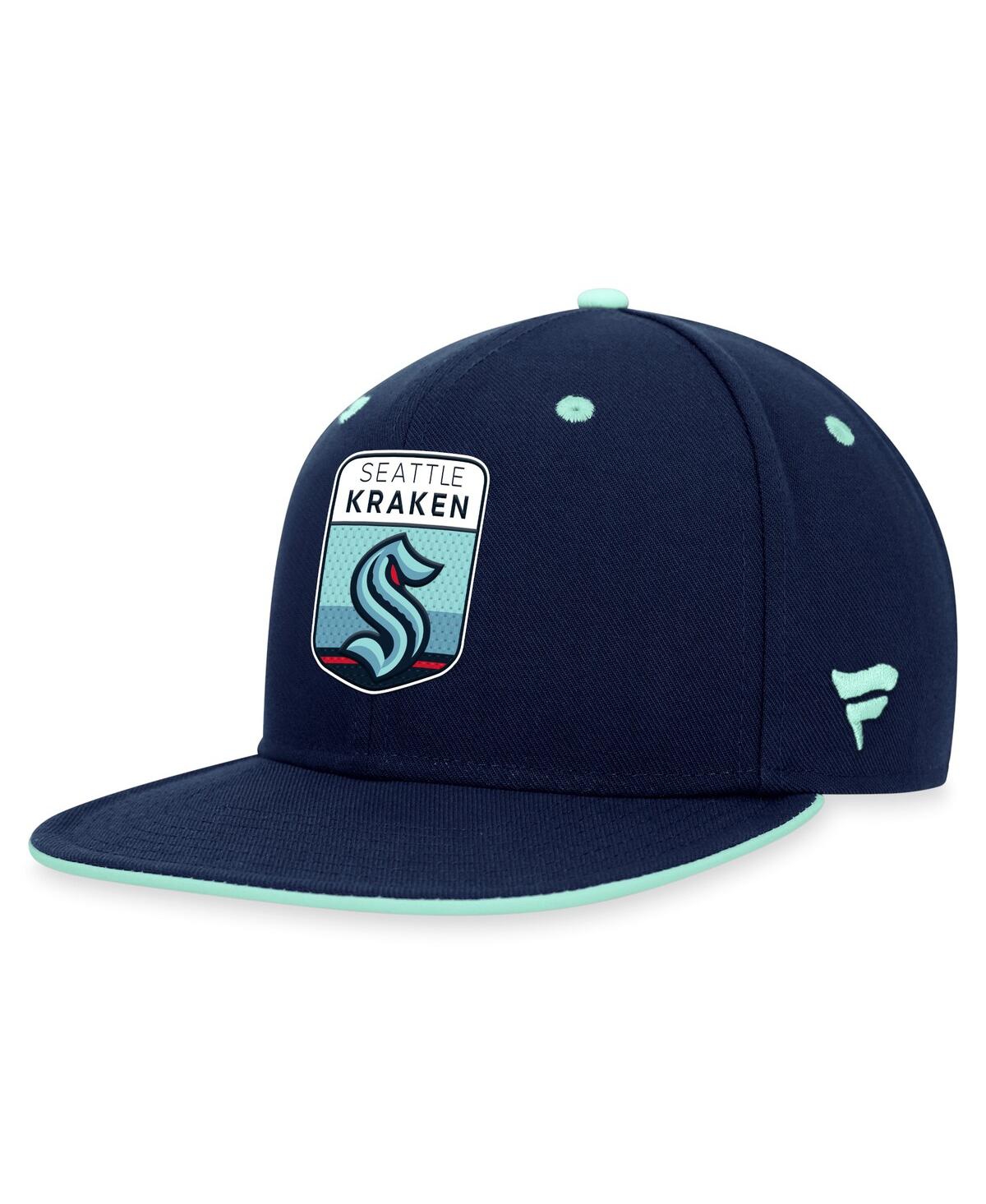 Fanatics Men's  Deep Sea Blue Seattle Kraken 2023 Nhl Draft Snapback Hat