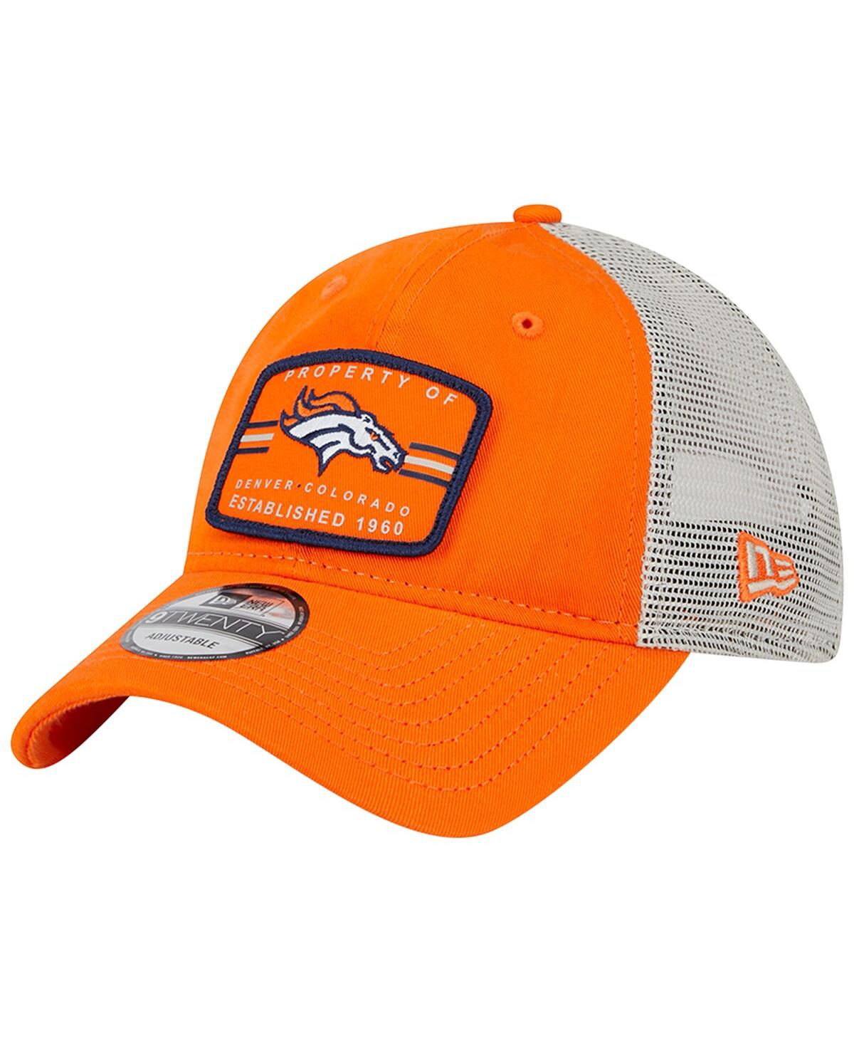 Shop New Era Men's  Orange Denver Broncos Property Trucker 9twenty Snapback Hat