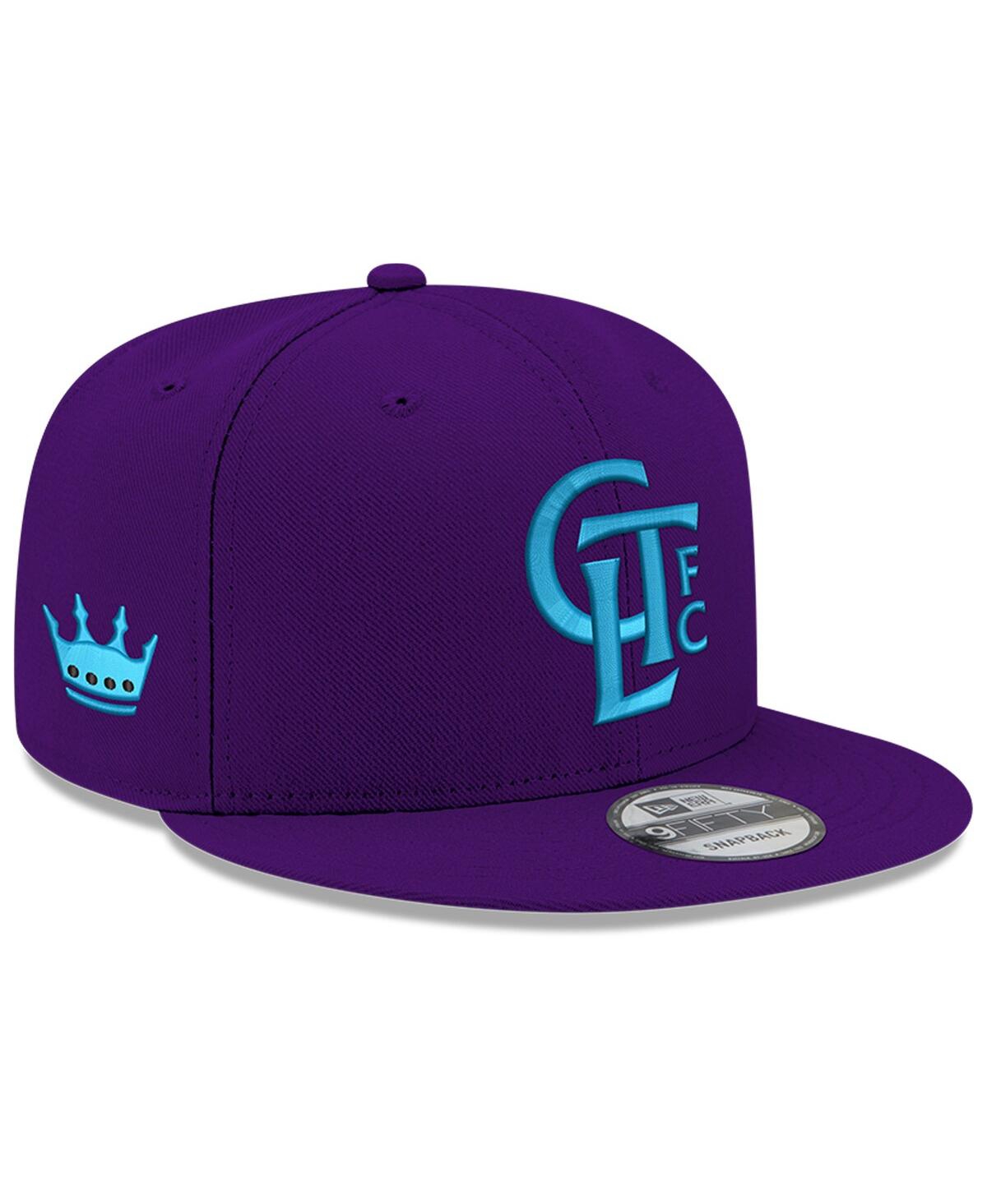 Shop New Era Men's  Purple Charlotte Fc Jersey Hook 9fifty Snapback Hat