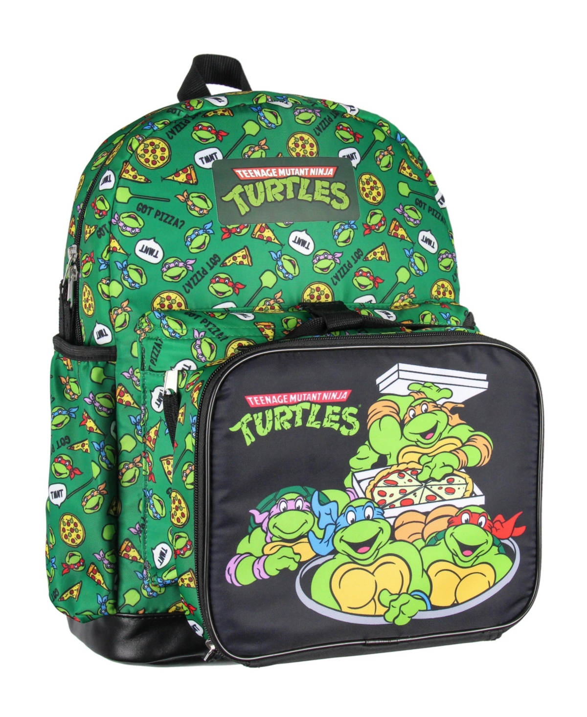 Nickelodeon Teenage Mutant Ninja Turtles Got Pizza? Leonardo Raphael Donatello Michelangelo 2 Pc Lunch Box Backpack Set