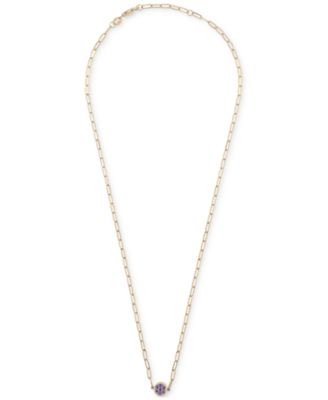 Amethyst Bezel Cluster Pendant Necklace (1/5 ct. t.w.) in 14k Gold-Plated Sterling Silver, 16" + 2" extender