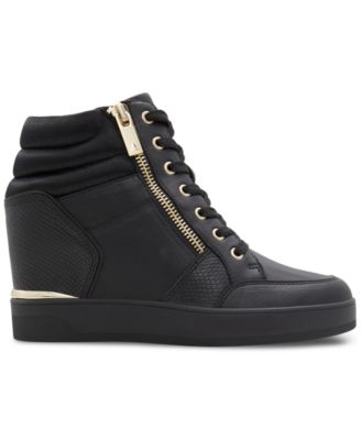 ALDO Women's Ereliclya Lace-Up Zip Wedge High-Top Sneakers - Macy's