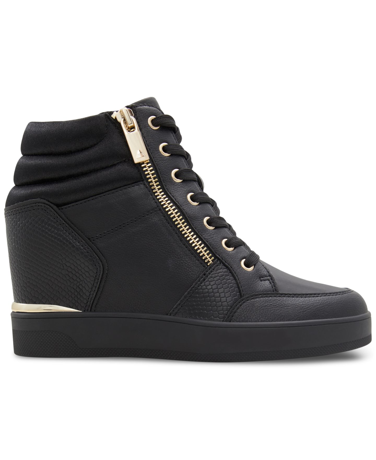 Женские кроссовки ALDO Ereliclya Lace-Up Zip Wedge High-Top, цвет: Чёрный разноцветный — фото 2