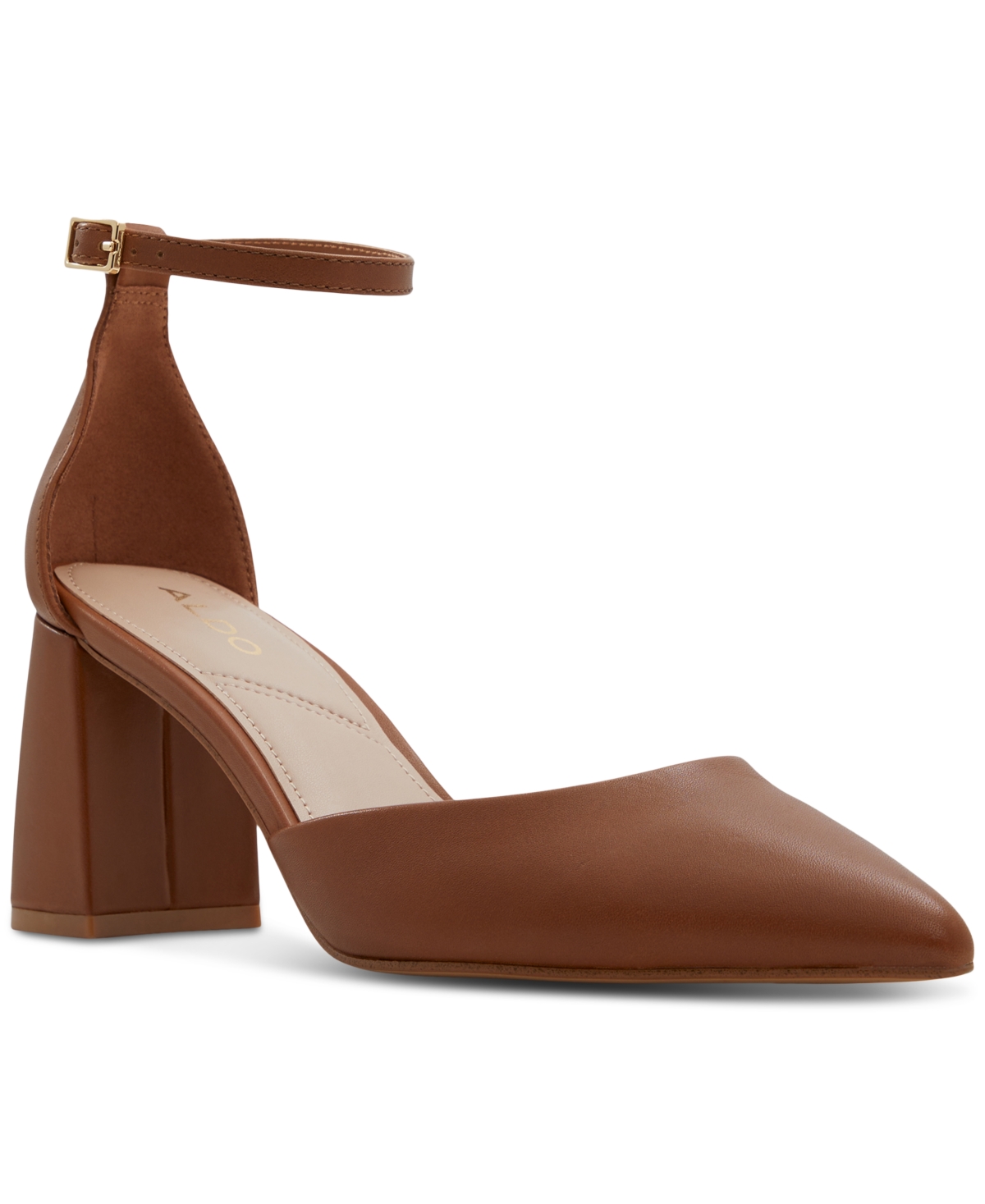 Aldo Women's Jan Pointed-Toe Ankle-Strap Block-Heel Pumps Women's Shoes- Size 6