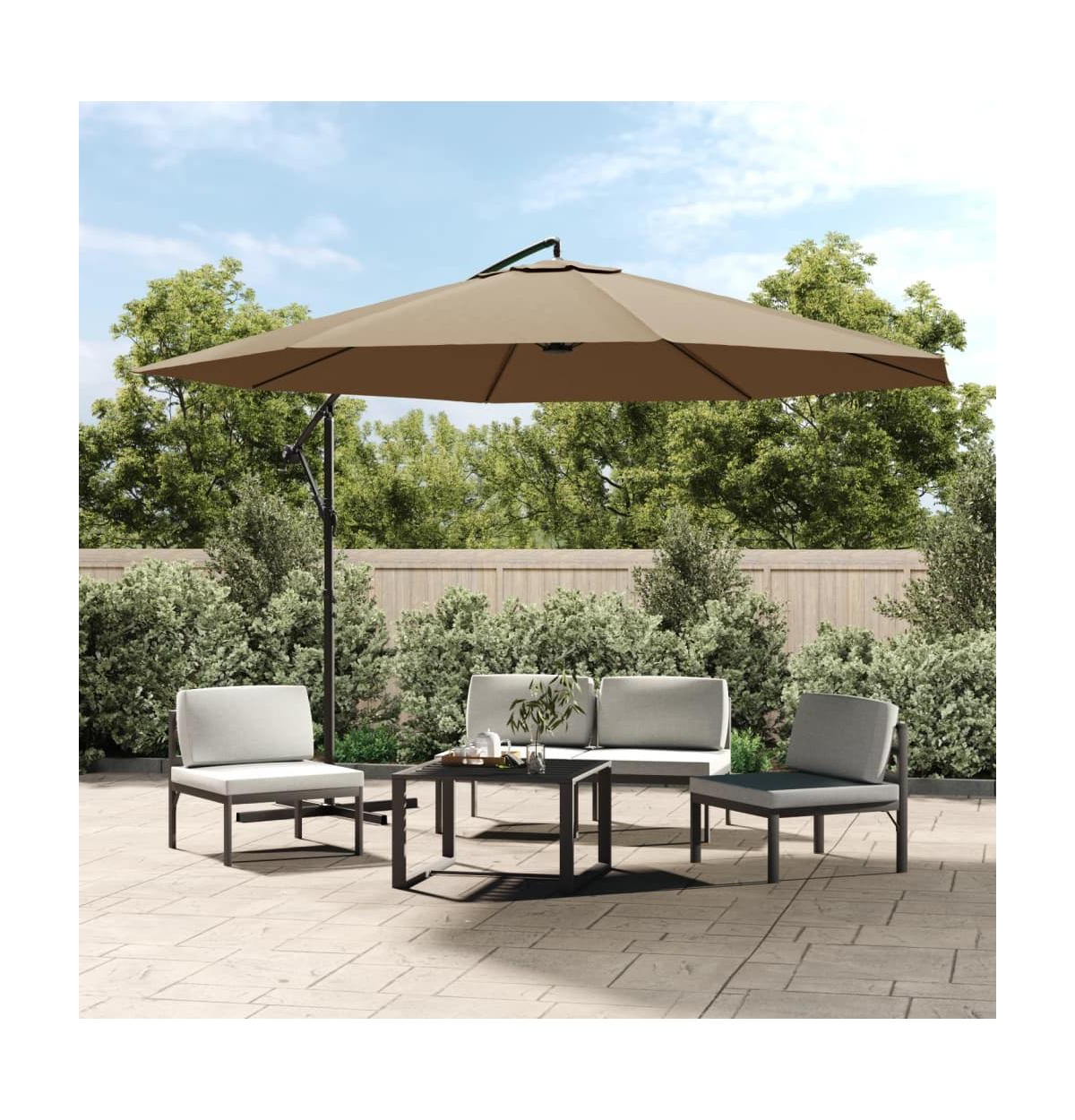 Cantilever Garden Parasol with Aluminum Pole 137.8" Taupe - Taupe