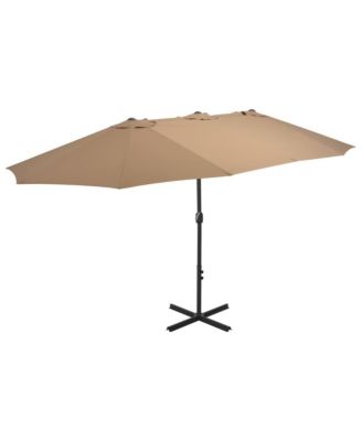 Outdoor Parasol with Aluminum Pole 181.1"x106.3" Taupe