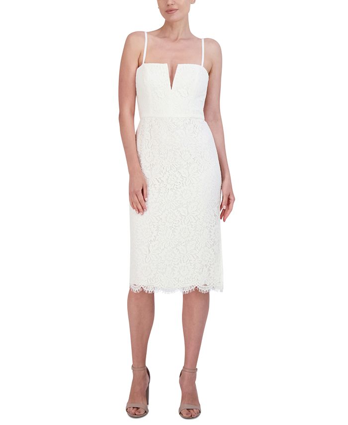 Laundry by Shelli Segal Women s Scalloped Hem Lace Midi Dress Macy s