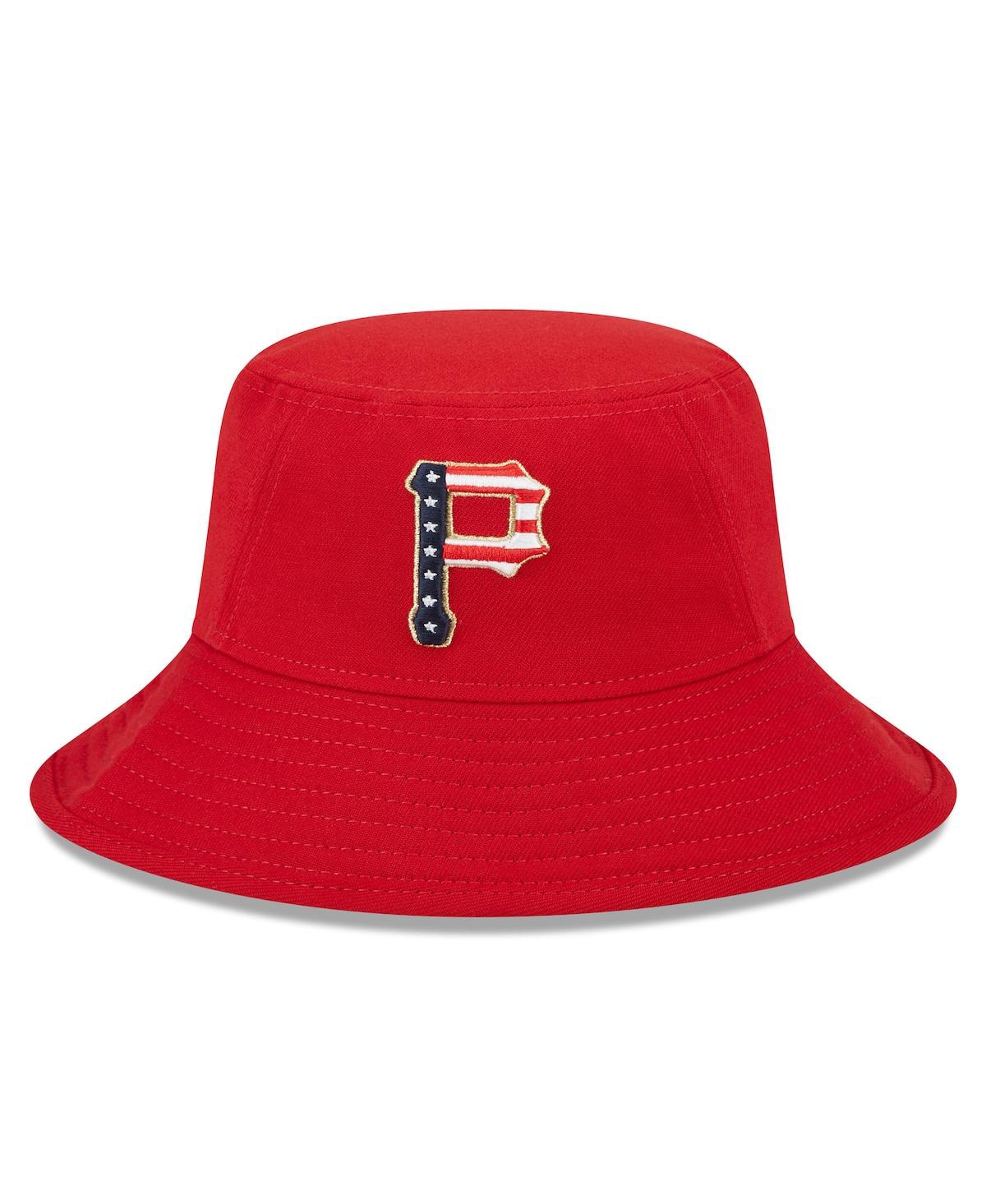 Shop New Era Men's  Red Pittsburgh Pirates 2023 Fourth Of July Bucket Hat