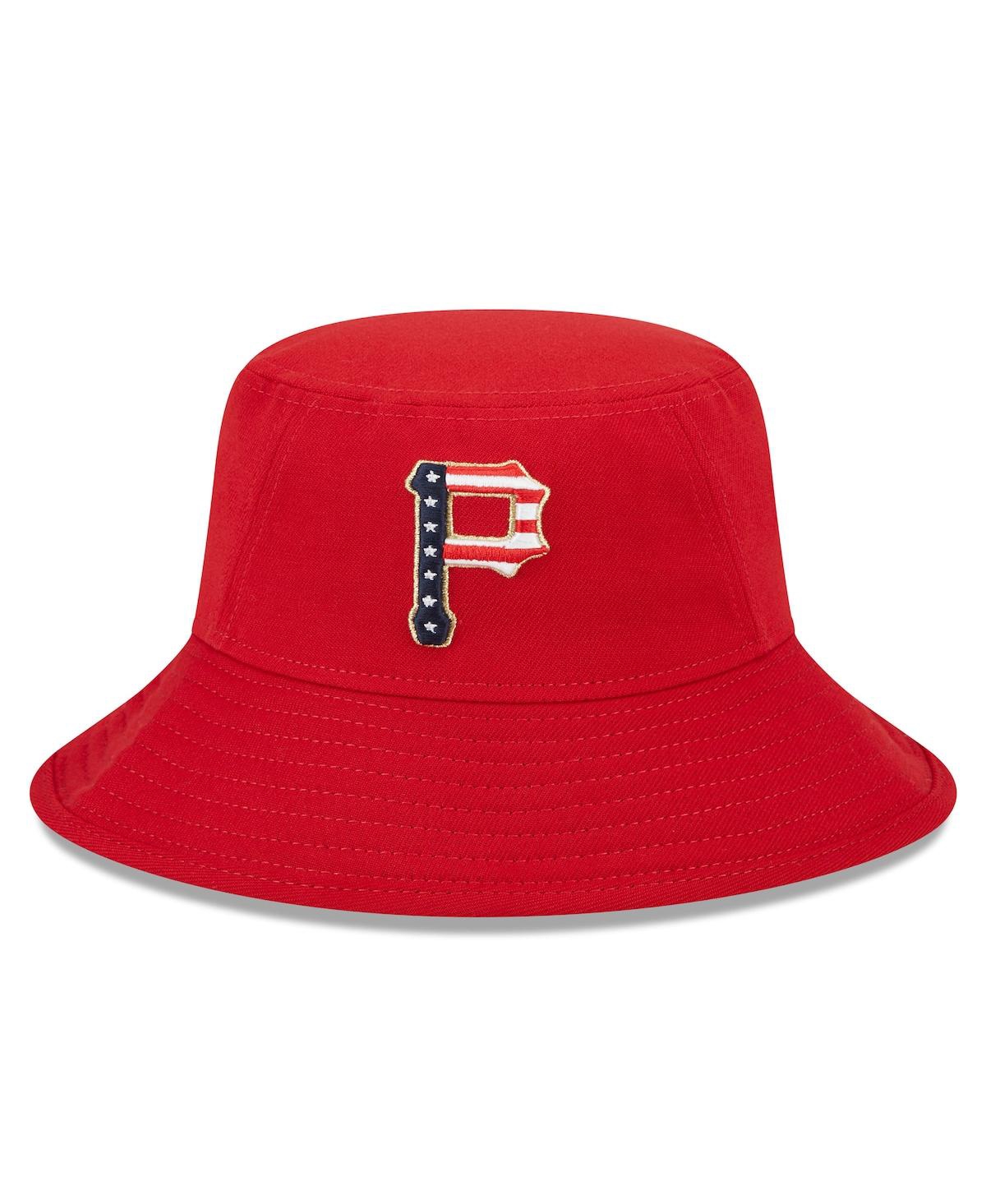 NEW ERA MEN'S NEW ERA RED PITTSBURGH PIRATES 2023 FOURTH OF JULY BUCKET HAT 