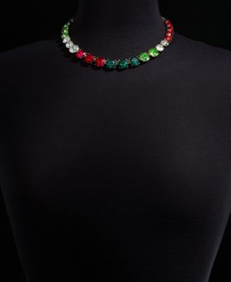 Gold-Tone Multicolor Crystal All-Around Collar Necklace, 17" + 3" extender