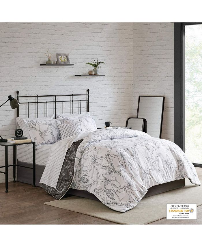 Gracie Mills Reversible Comforter Set with Cotton Bed Sheets Macy's