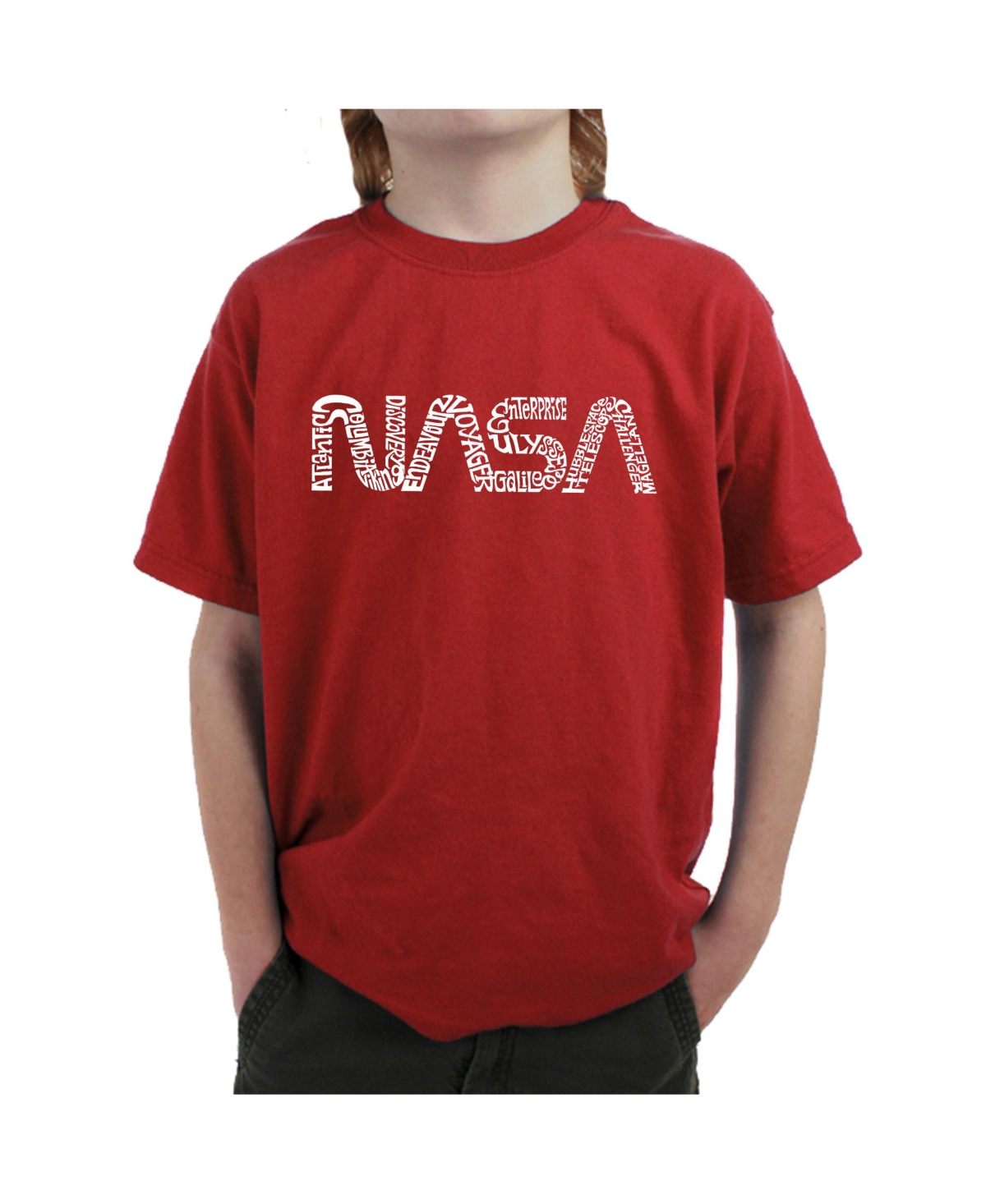 La Pop Art Boys Word Art T-shirt - Worm Nasa