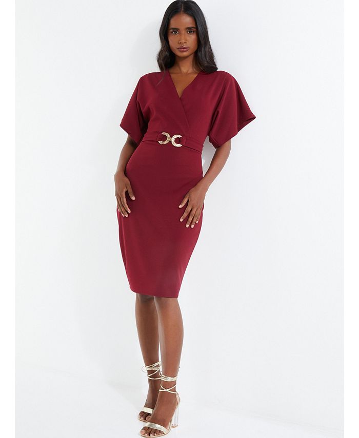 Quiz burgundy shop dress