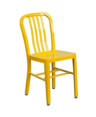 Santorini 18 Inch Galvanized Steel Indoor/Outdoor Dining Chair With Slatted Back And Powder Coated Finish