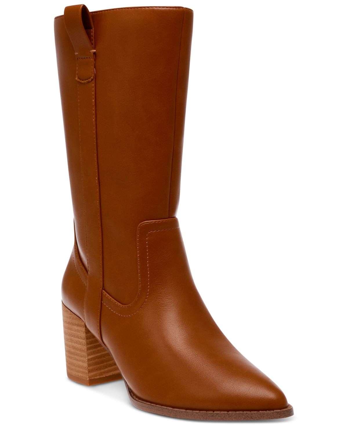 Women's Tezza Wide-Calf Block Heel Boots - Tan