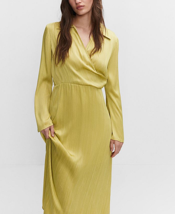 MANGO Women's Satin Shirt Dress - Macy's
