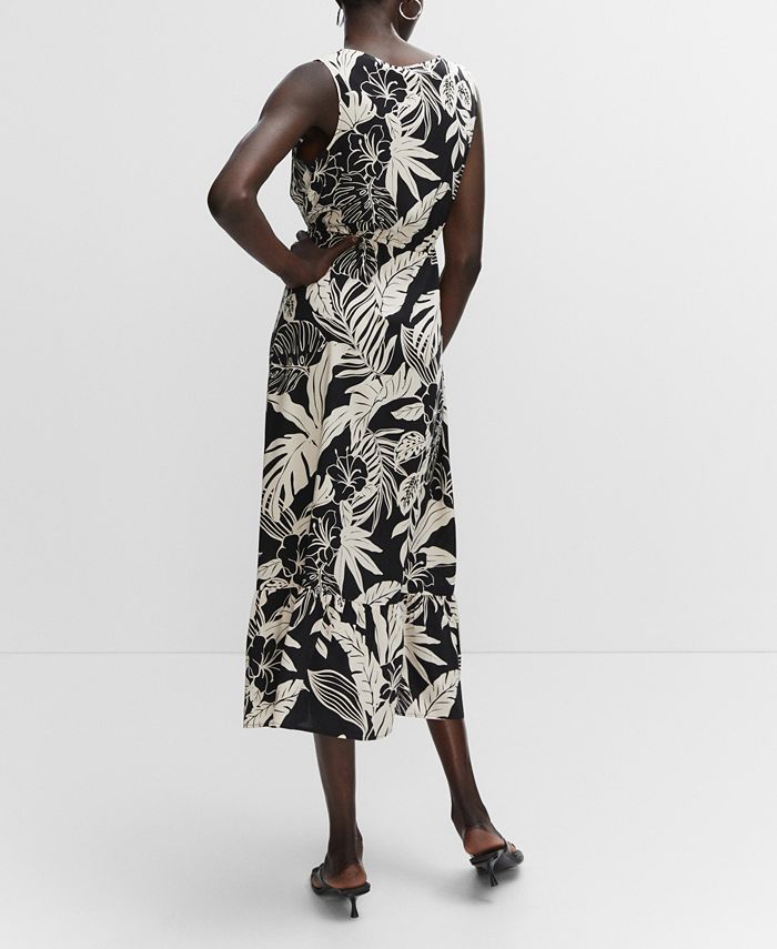 MANGO Women's Printed Bow Dress - Macy's