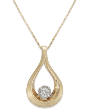 image of Diamond Loop Pendant Necklace in 14k Gold (1/8 ct. t.w.)