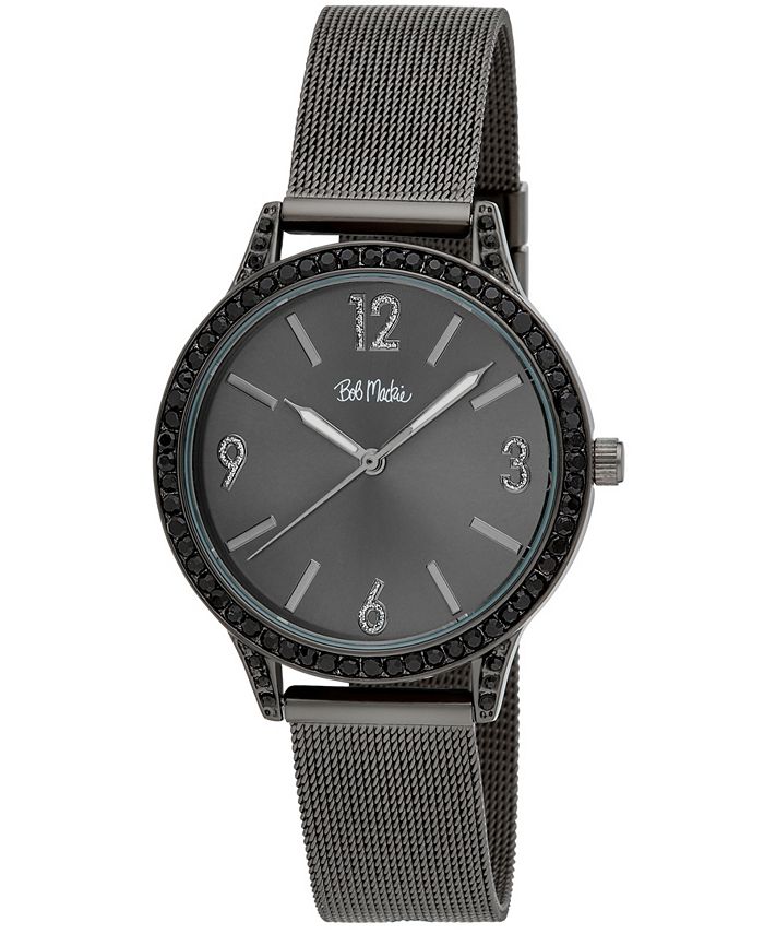 Bob Mackie Unisex Quartz Black Alloy Watch 37mm - Macy's
